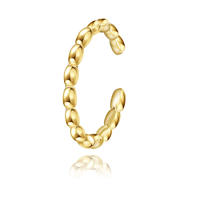 Wholesale Plain circle open-ring titanium steel ring inlaid with diamonds